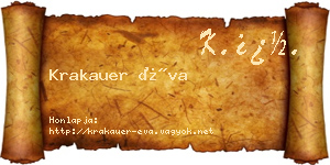 Krakauer Éva névjegykártya